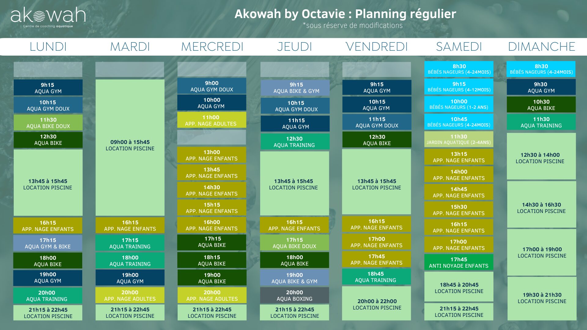 Kain Planning Régulier 2025 Planning Kain en période scolaire